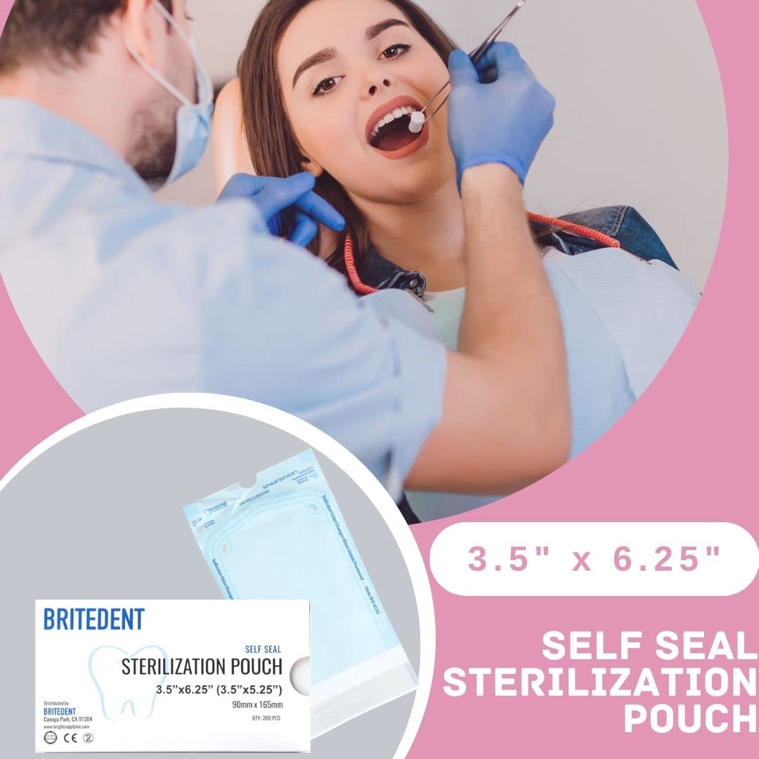 Self Sealing Sterilization Pouches 3.5” x 5.25” - 2000 Pack Autoclave Bags for Dental & Medical Tools - Triple Check Sterilization Technology - Perfect for Clinics, Hospitals & Tattoo Studios