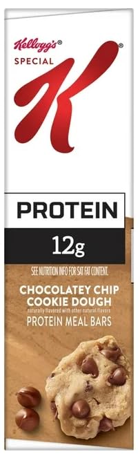 YOLOMOLO Special K Chocolatey Chip Cookie Dough Protein Bars - 19oz (12 Count) | High Protein Meal Replacement Snacks for Weight Loss & Energy | Includes Free White Plastic Spoon & Bookmark Gift | Perfect for Gym, Office & On-the-Go Nutrition
