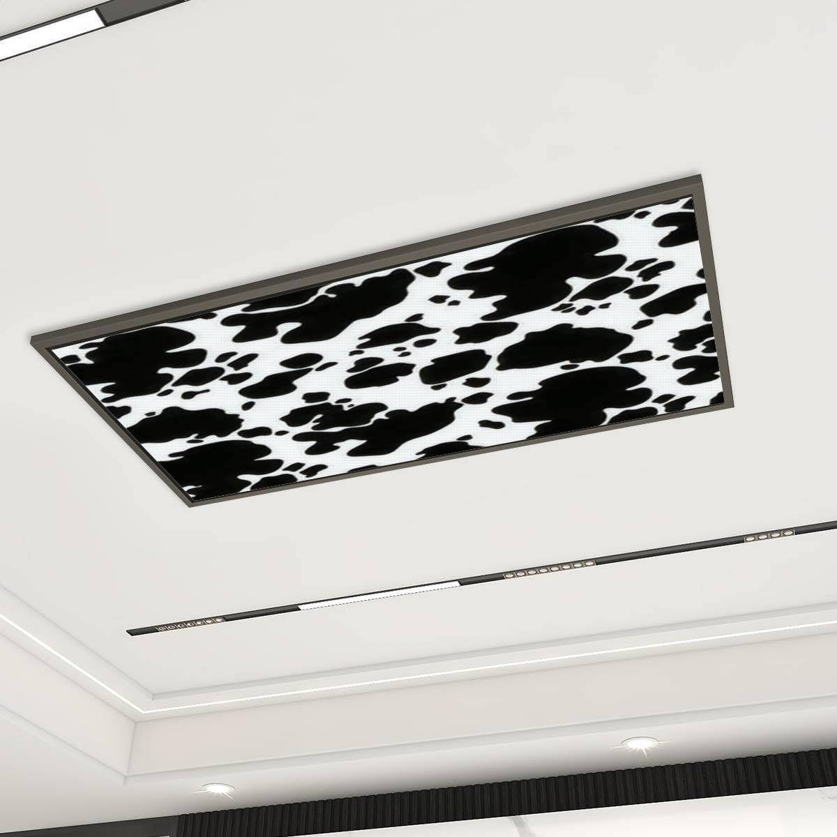 Cow Print Fluorescent Light Covers - 4x2 ft Abstract Seamless Ceiling Light Panels for Classroom, Office & Home Decor - DIY Printing & Cutting Crafts - Brighten Spaces with Unique Lighting Accents