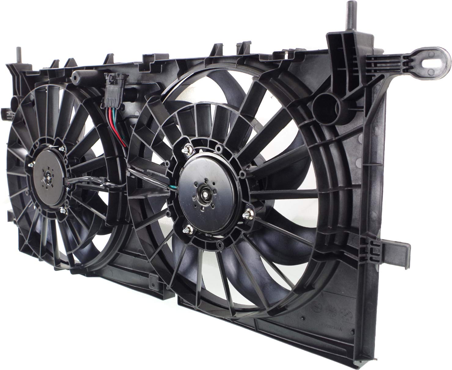Go-Parts Radiator Fan Shroud Assembly for 2006-2009 Chevrolet Uplander 3.9L V6 - Dual Fan Cooling System Replacement Part (Fits 2007 2008 Models) - Perfect for Engine Overheating Prevention & Summer Driving
