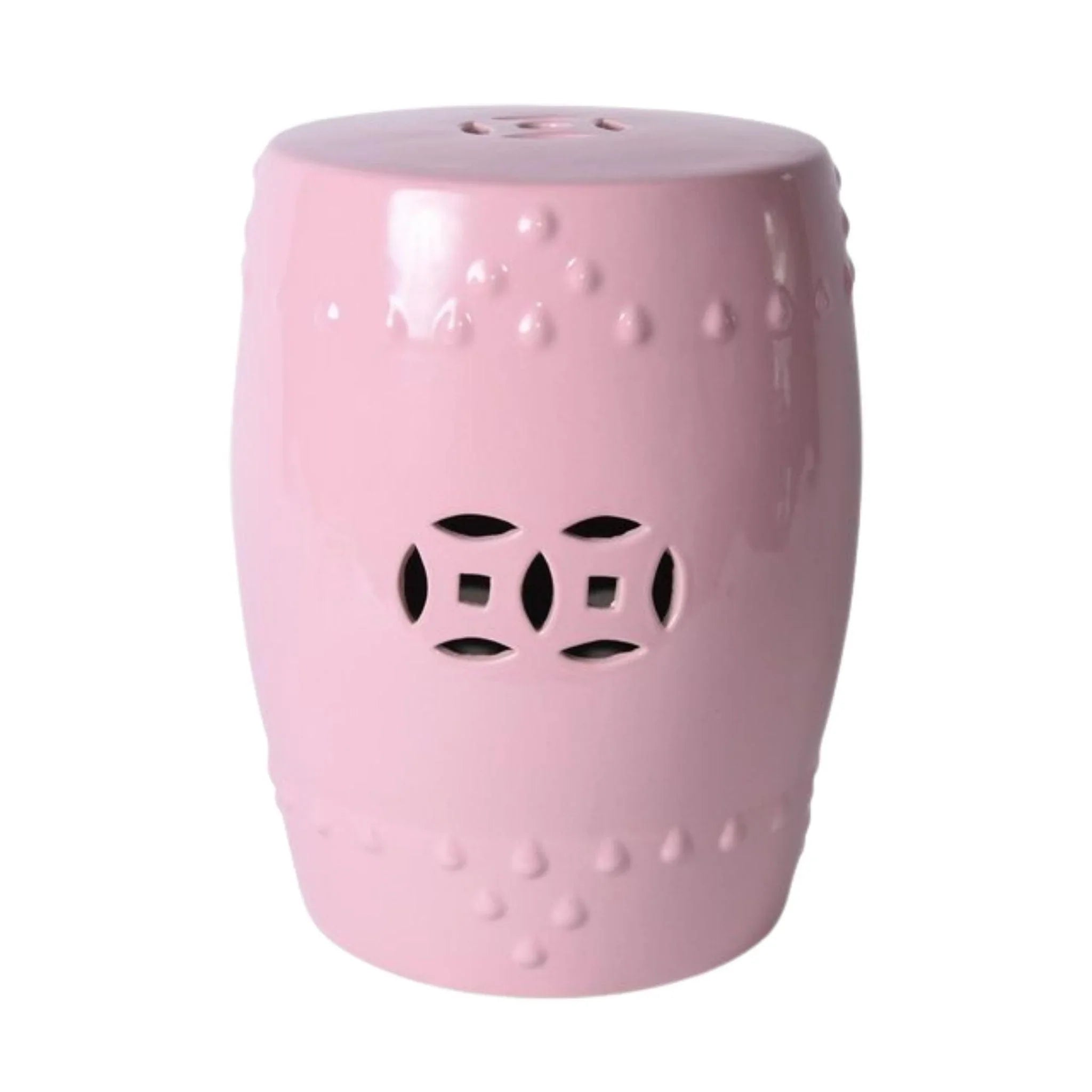 Blush Pink Porcelain Garden Seat – Elegant Outdoor Decor for Patio, Lawn, and Garden | Perfect for Relaxing and Enhancing Your Outdoor Space