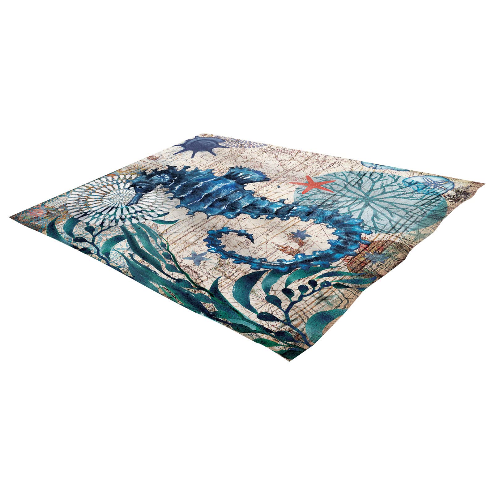 Ayyufe Waterproof Quick-Drying Picnic Mat with Sand Pockets - Hawaiian Beach Pattern Sandproof Outdoor Mat for Beach, Park, Camping & Picnic Supplies