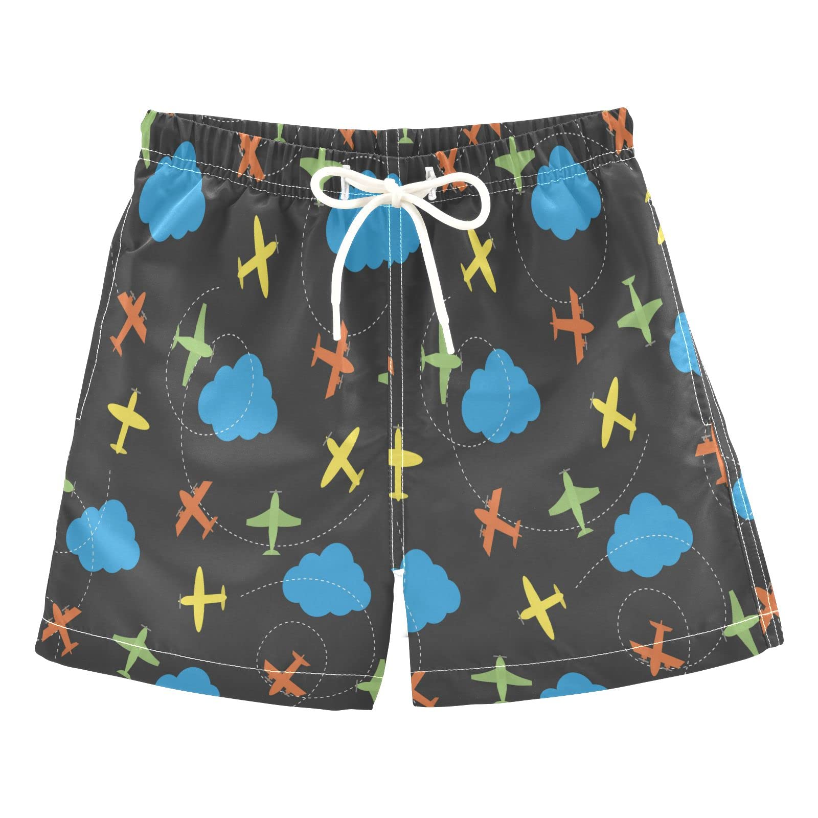**Boys' Swim Trunks with Blue Clouds Print - Toddler 2T Swimwear for Summer Beach & Pool - Quick-Dry Board Shorts Baby Bathing Suit**    *(Perfect for swimming lessons, beach vacations, pool parties, and water play!)*