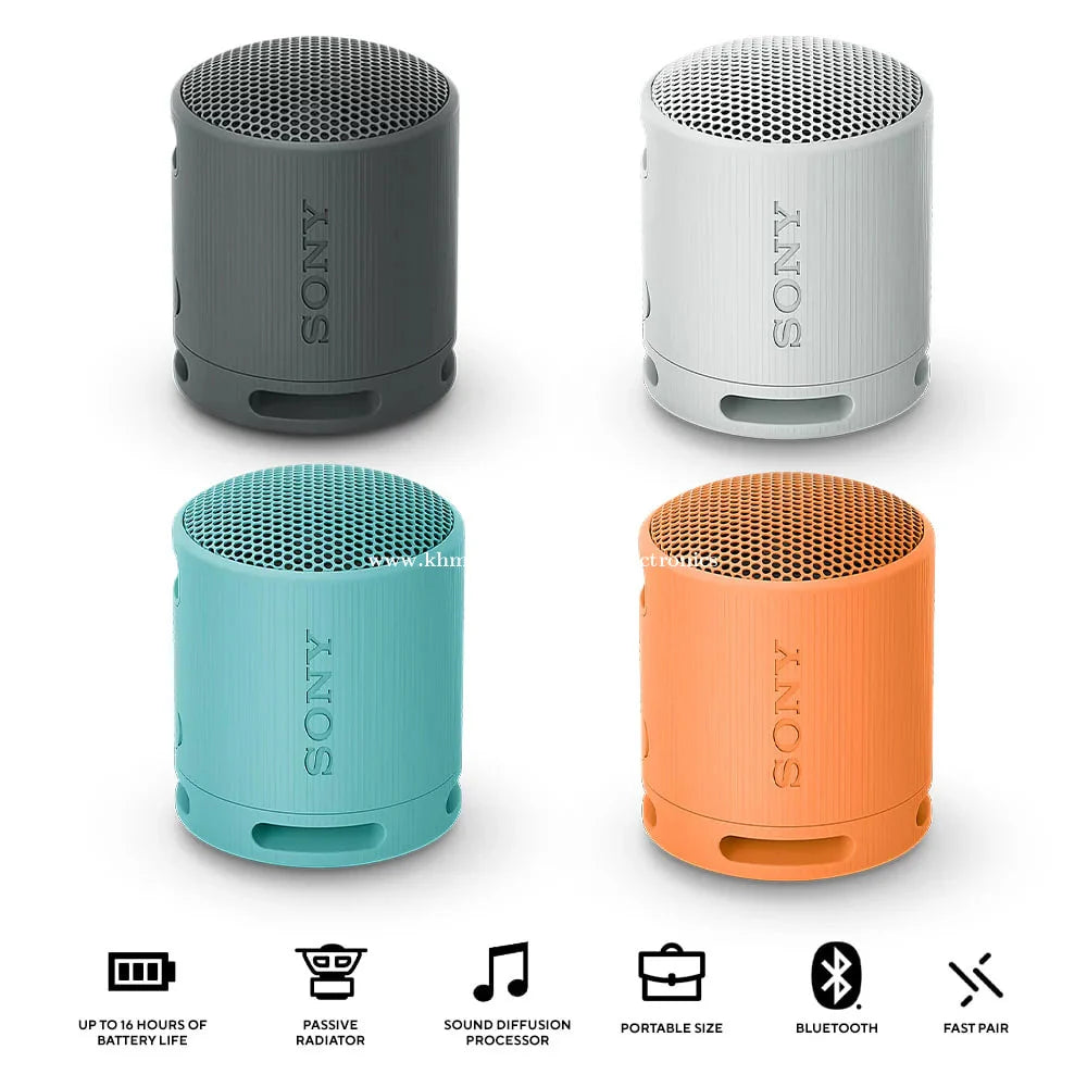 Sony SRS-XB100 Portable Wireless Bluetooth Speaker - Waterproof, Extra Bass, 16H Battery for Outdoor, Travel, Pool & Beach Parties