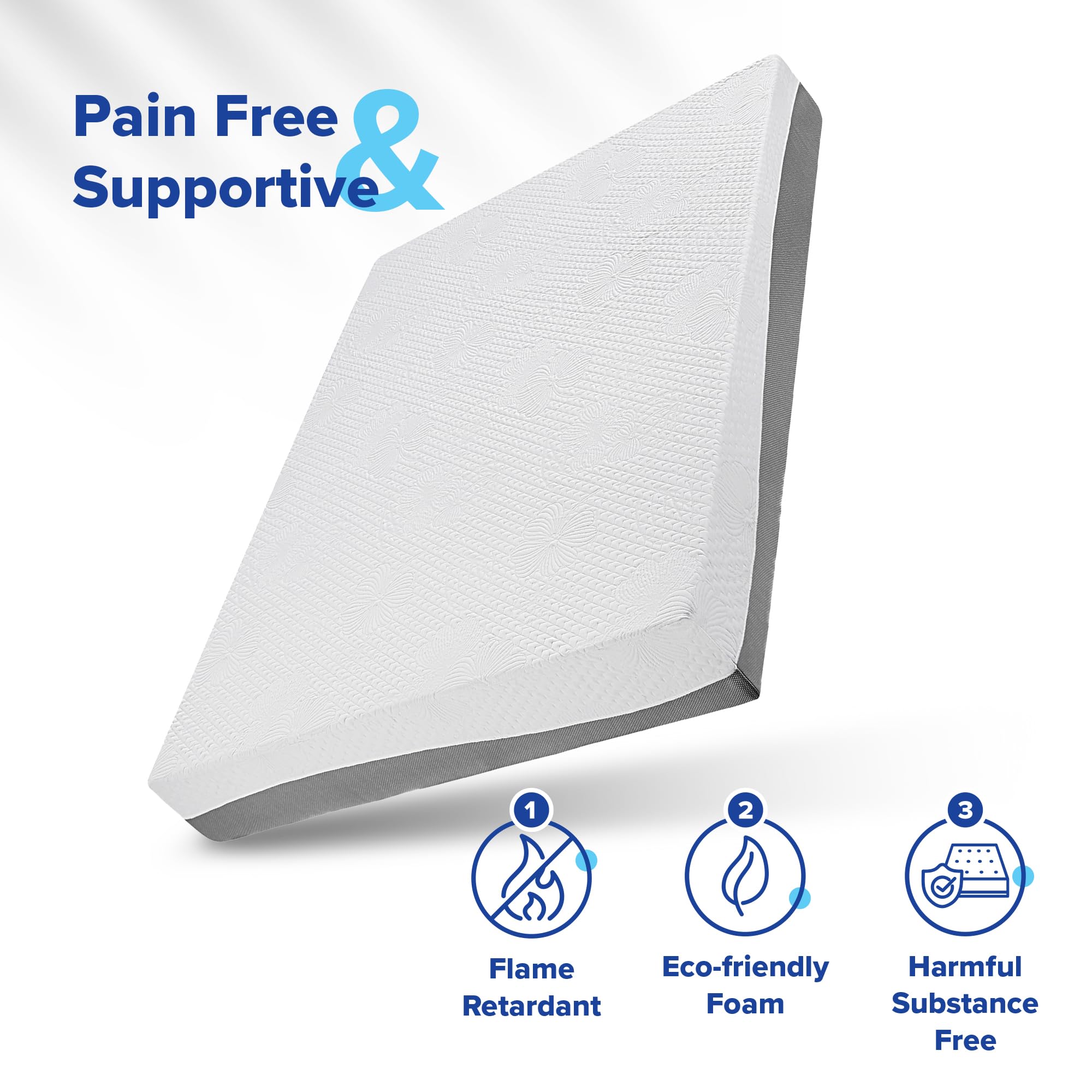 Olee Sleep 10 Inch King Size Gel Memory Foam Mattress - Medium Firm, CertiPUR-US Certified for Pressure Relief & Comfort | Cooling Gel Infused, Bed-in-a-Box Design | Perfect for Master Bedrooms, Guest Rooms & Apartment Living (Grey)