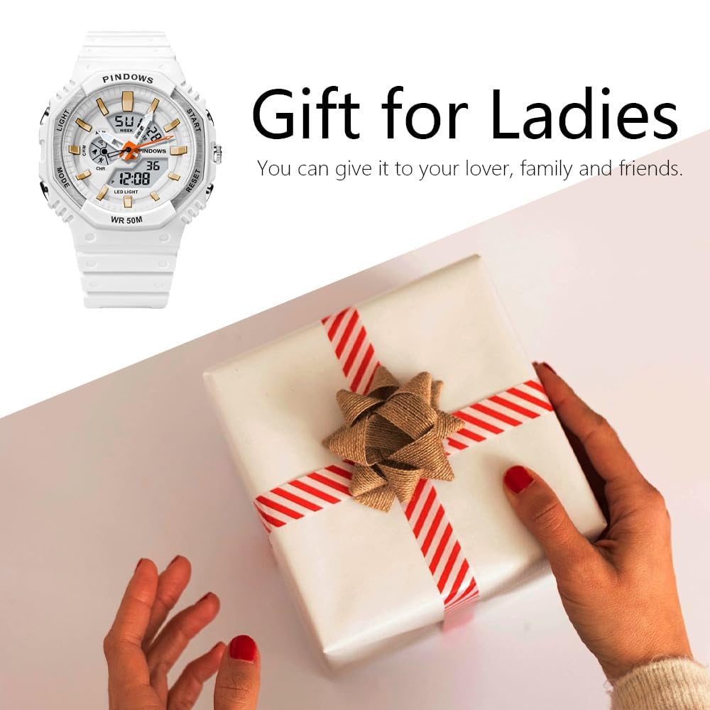 Findtime Women's Digital Sports Watch - Waterproof LED Backlight with Alarm & Stopwatch - Perfect for Running, Swimming, Gym & Everyday Fashion Wear