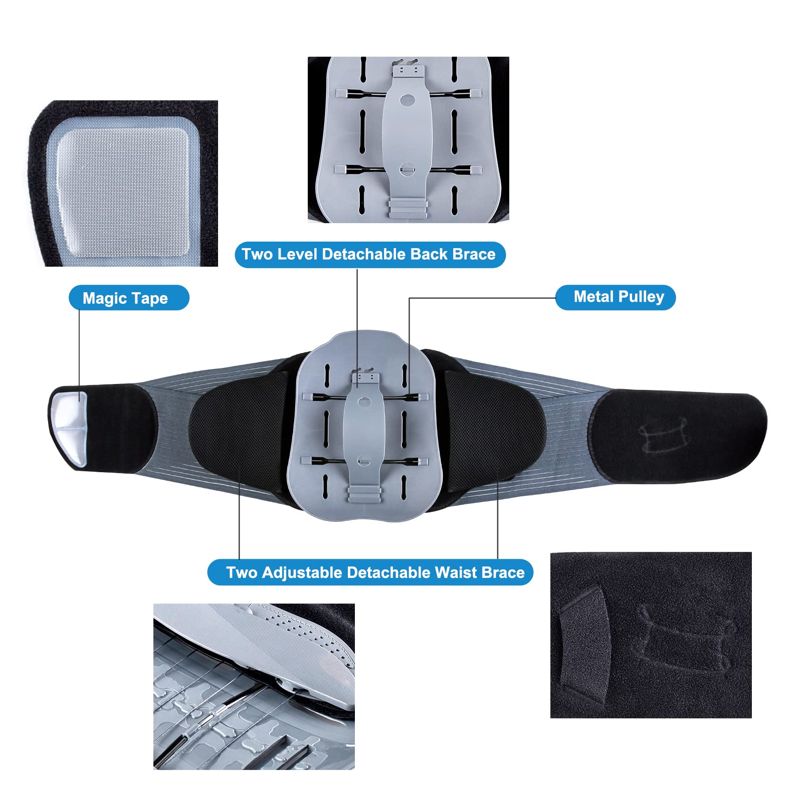 Back Brace for Pain Relief - Adjustable Lumbar Support Belt with Breathable Pad for Herniated Disc, Sciatica & Scoliosis - Lower Back Support for Work, Sports & Daily Activities