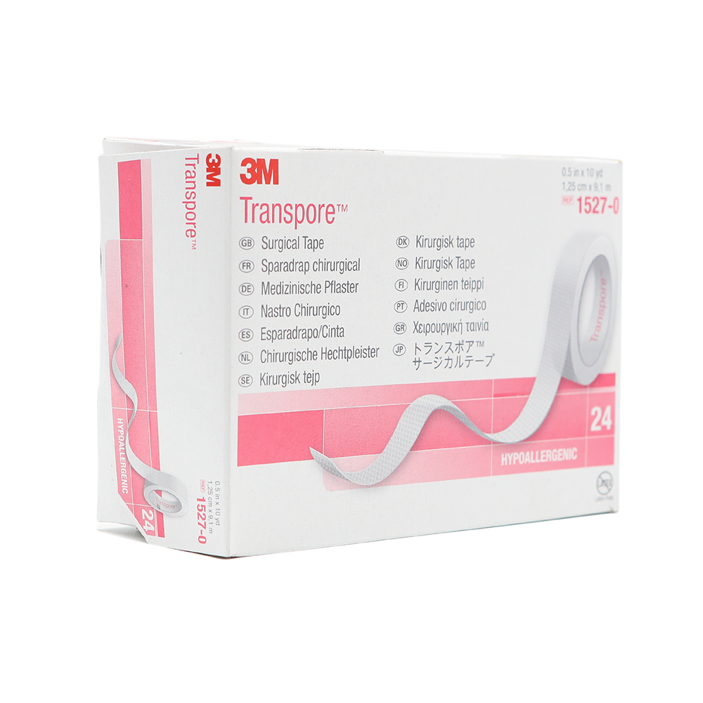 3M Transpore Clear Surgical Tape 1/2 Inch - Breathable Medical Adhesive Tape for Wound Care, Bandage Securing & First Aid - Ideal for Hospitals, Clinics & Home First Aid Kits