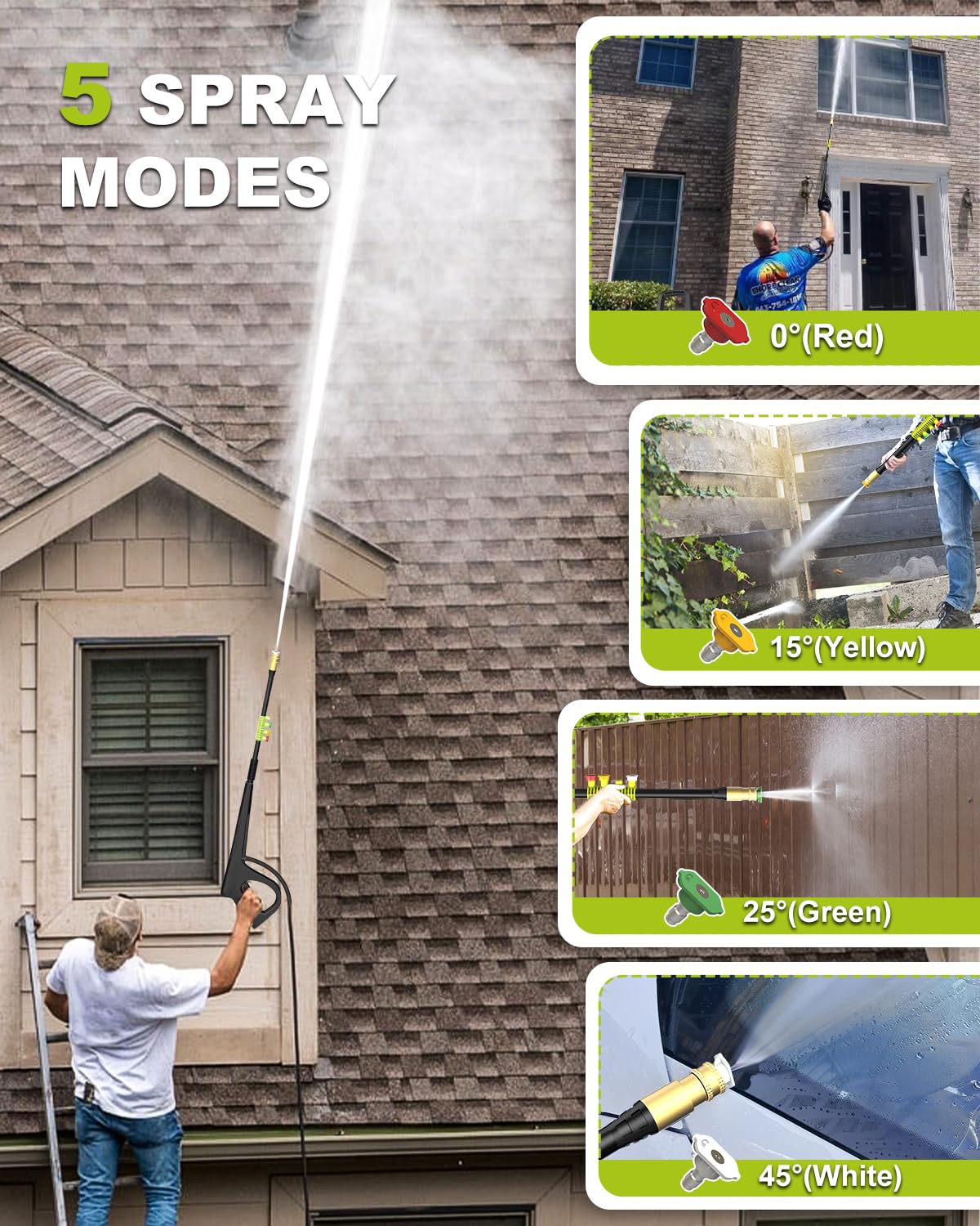 AgiiMan 4800PSI Electric Pressure Washer - 3.2 GPM High Power Washer with 35FT Cord & 20FT Hose, Soap Tank - Ideal for Car Washing, Driveway Cleaning, Patio, Deck, Fence, and Outdoor Surface Cleaning