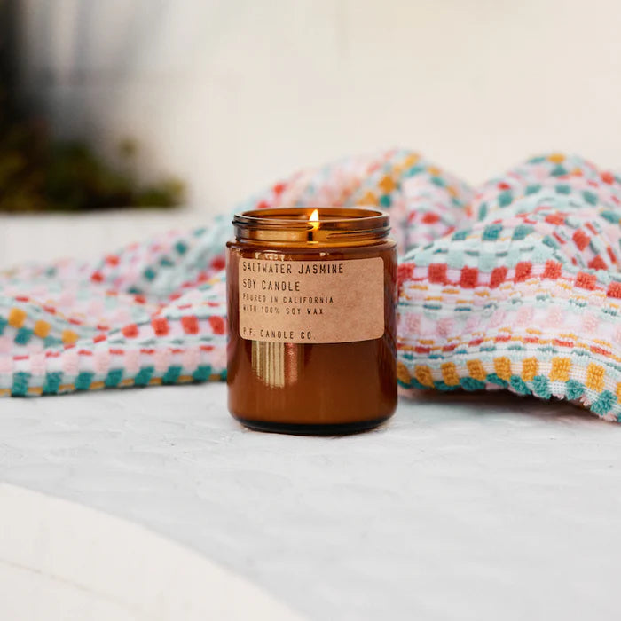 7.2 oz Soy Wax Candle - Saltwater Jasmine Scent | Eco-Friendly, Long-Lasting Fragrance for Home, Office, Spa & Romantic Ambiance