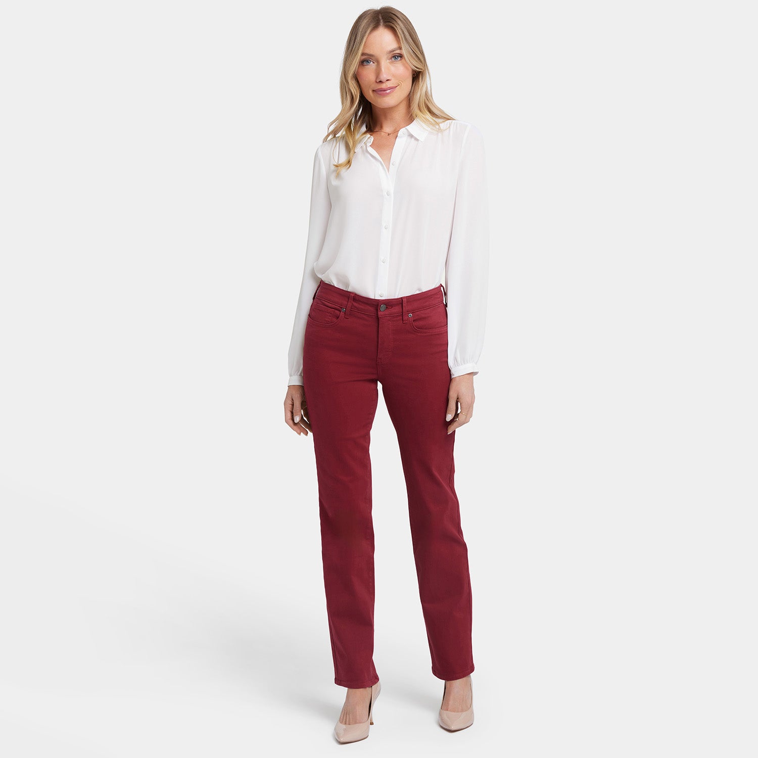 Women's Marilyn Straight Leg Petite Jeans in Wild Currant - Perfect for Casual Wear, Office Outfits & Everyday Comfort
