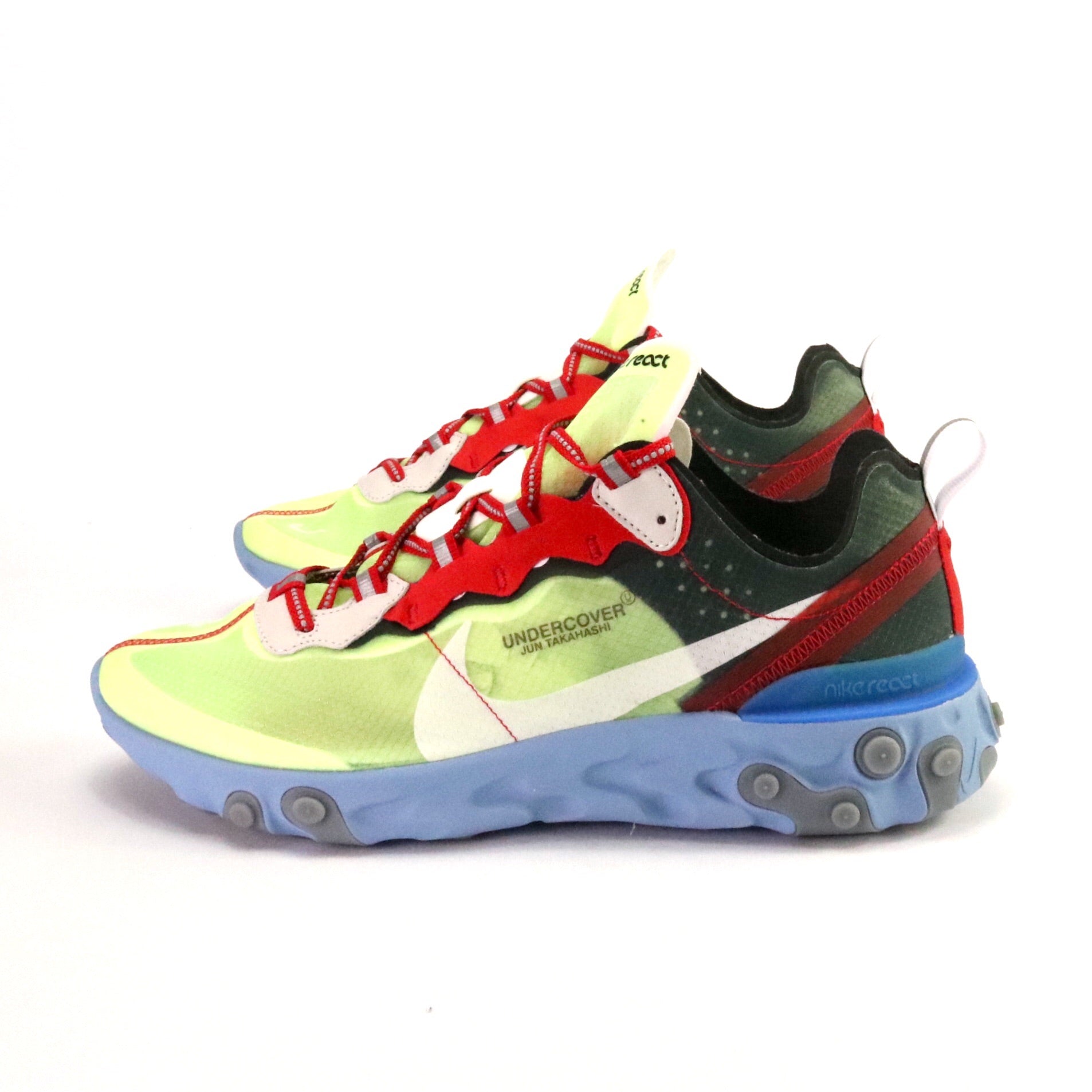 Undercover x Nike React Element 87 Volt Red Blue Running Shoes - Lightweight & Comfortable for Jogging, Gym Workouts, and Casual Wear