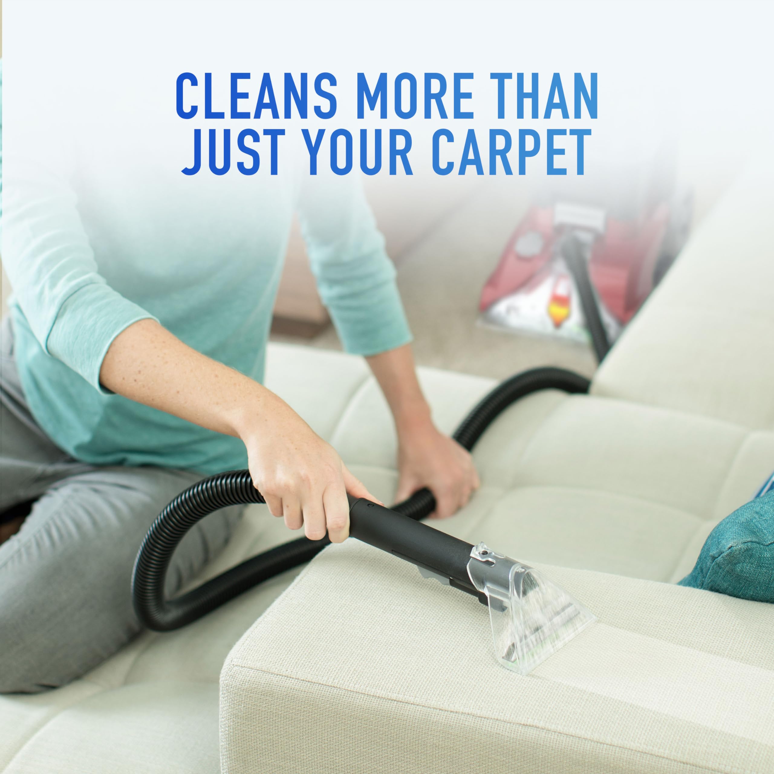 Hoover Power Scrub Deluxe Carpet Cleaner Machine - Upright Shampooer for Deep Cleaning, FH50150 Model in Vibrant Red | Perfect for Pet Hair Removal & Stain Treatment in Home, Office, and High-Traffic Areas