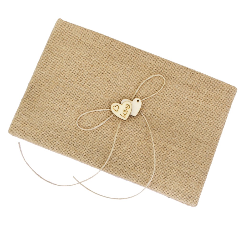 Rustic Burlap Guest Book for Weddings & Events - Elegant Hessian Fabric Guestbook for Reception Decor & Sign-In - Perfect for Rustic, Farmhouse, and Vintage Themed Celebrations