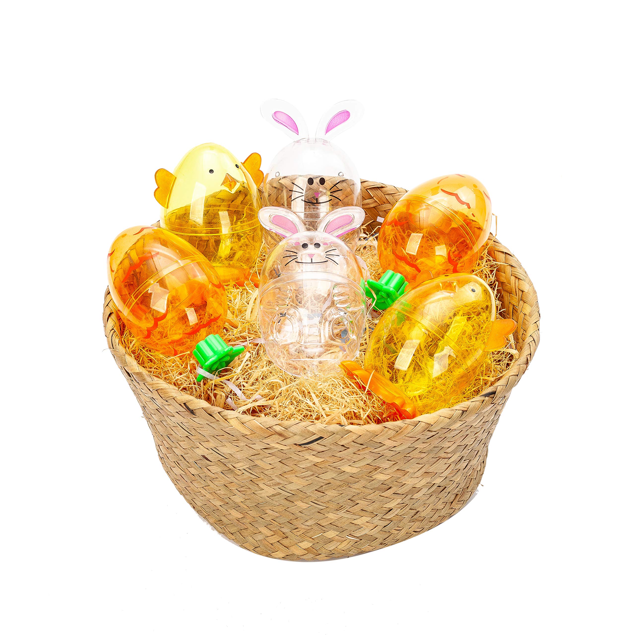 JOYIN 12 Pcs Bunny Shaped Easter Eggs - Fillable Plastic Shells for Easter Egg Hunt, Basket Stuffers, Party Favors & Classroom Prizes - Fun Holiday Decorations for Kids Easter Party & Spring Celebrations