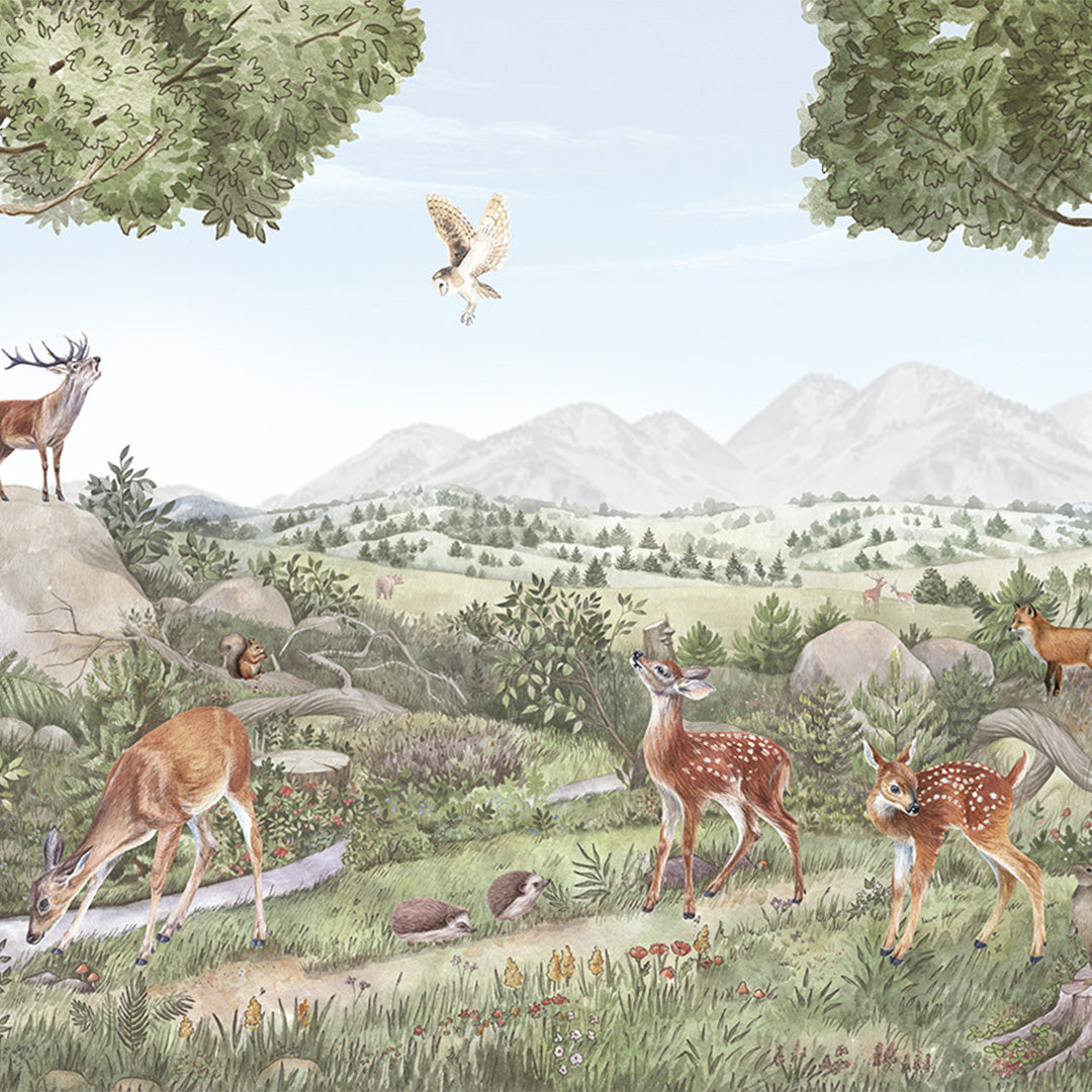 Forest Creek Peel and Stick Wall Mural - Self-Adhesive Nature Landscape Wallpaper for Home Decor - Perfect for Living Room, Bedroom, Nursery or Office Wall Covering
