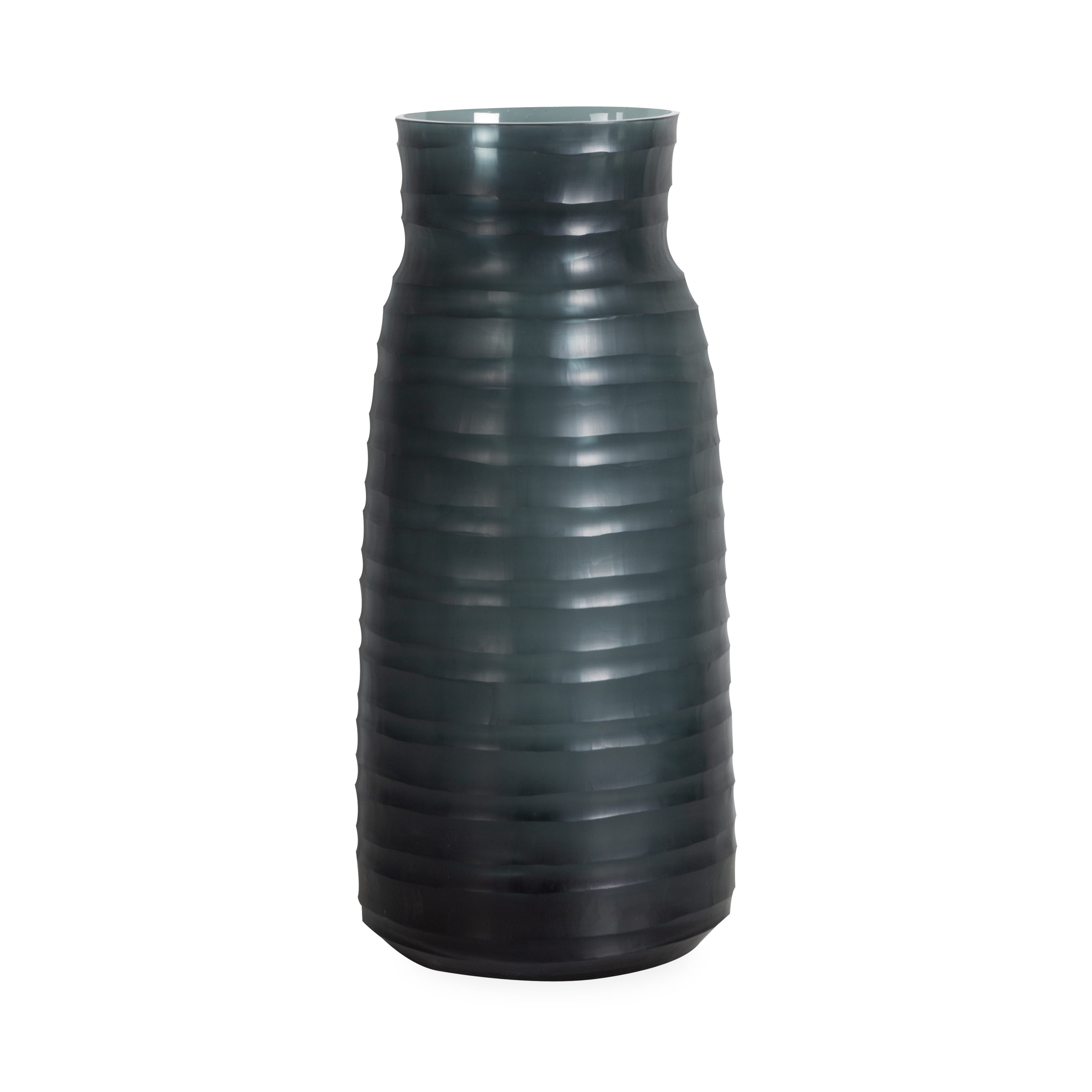 Elegant Ridge Glass Vase for Home Decor - Modern Flower Vase for Centerpieces, Wedding Decorations & Living Room Accents