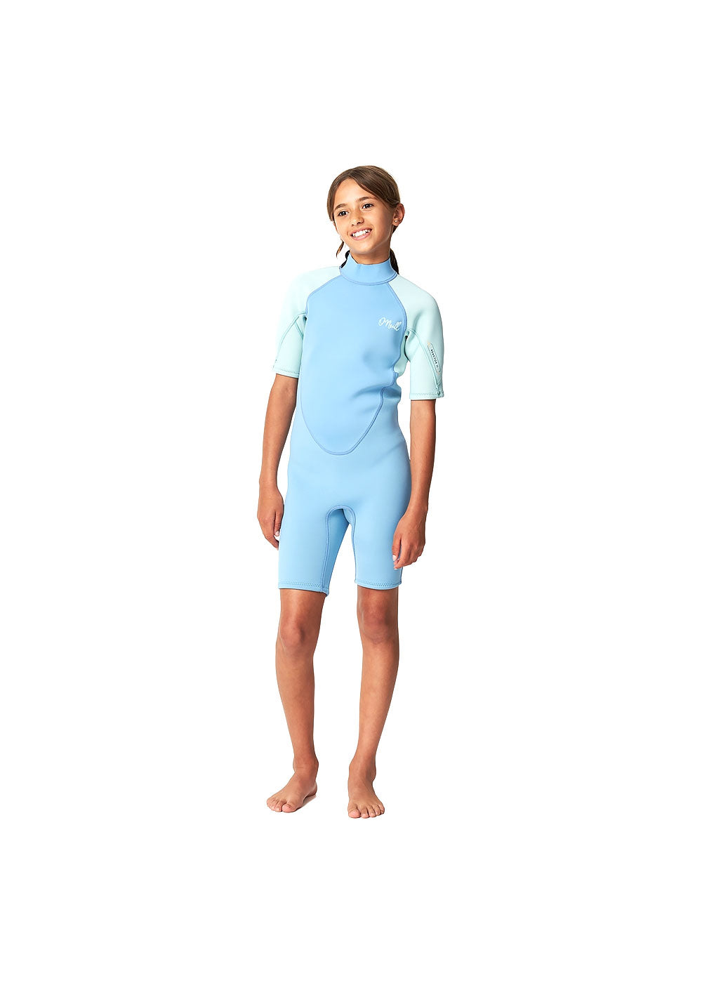 ONeill Girls Reactor 2mm Back Zip Spring Suit Wetsuit for Kids - Youth Surfing, Swimming & Water Sports