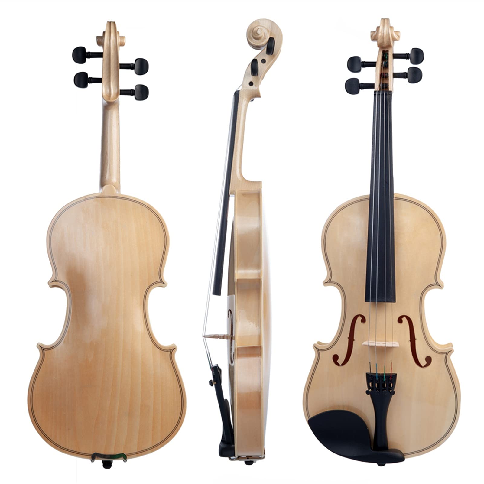 Beginner Violin Set - Maple Wood Top with Basswood Back & Sides, Includes Brazilwood Bow & Gig Bag - Perfect for Students, Practice & Music Lessons