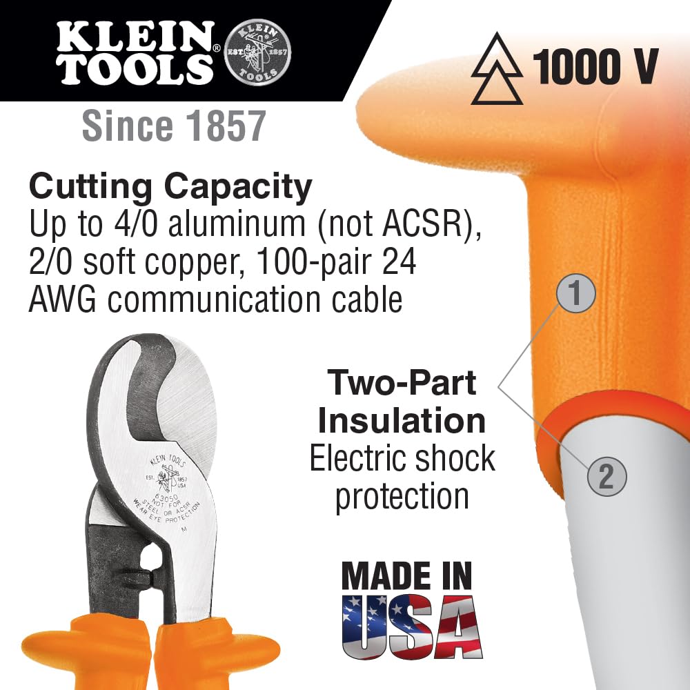 Klein Tools 33526 8-Piece Basic Insulated Tool Kit - 1000V Electrical Safety, Includes 3 Pliers, 3 Screwdrivers, Cable Cutter & Wire Stripper - Perfect for Electricians, DIY Home Repairs & Professional Wiring Projects