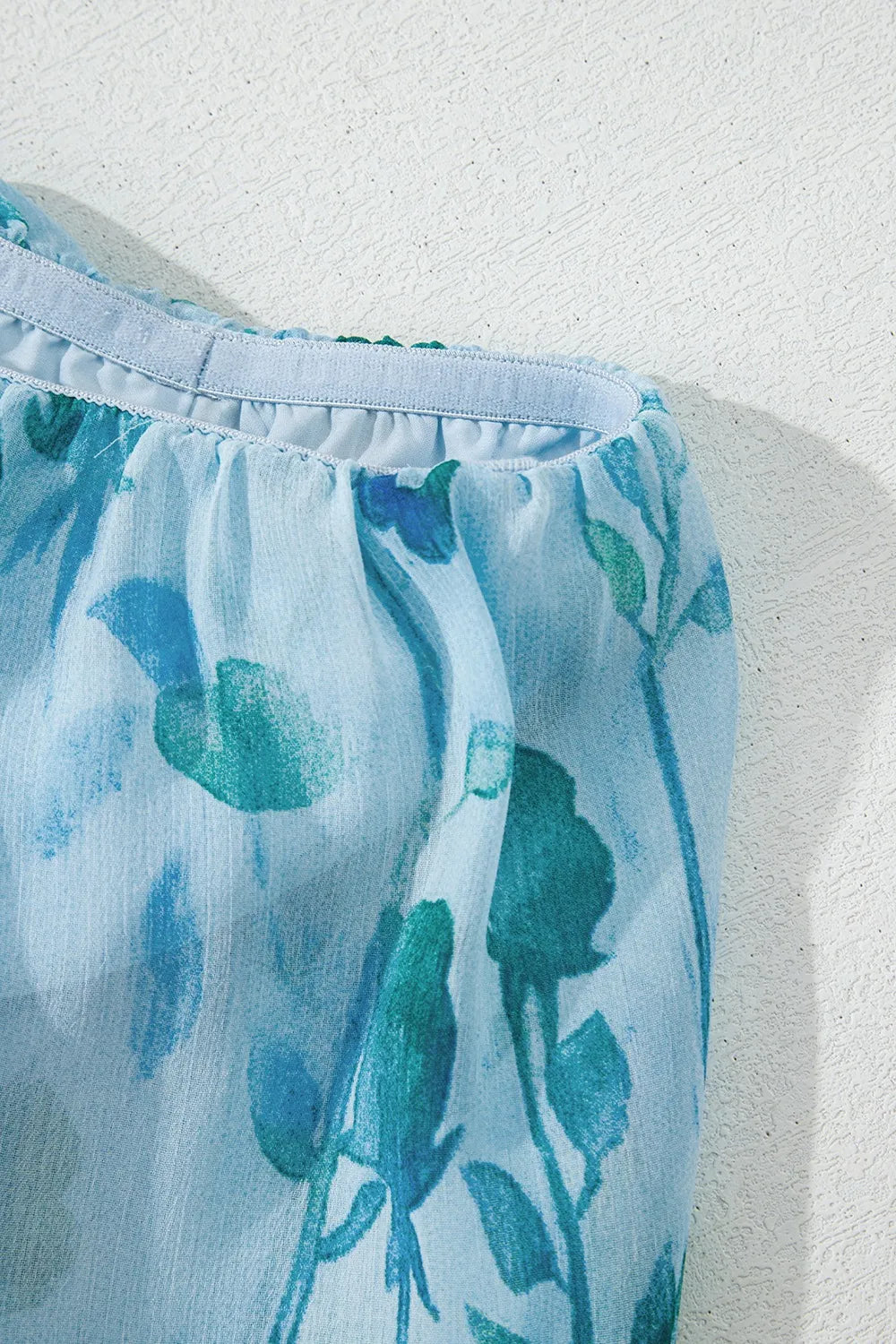 Blue Floral Print Ruffled Side Slit Tube Top Maxi Dress for Women | Summer Beach Party & Boho Chic Outfit | Perfect for Vacations, Weddings & Date Nights