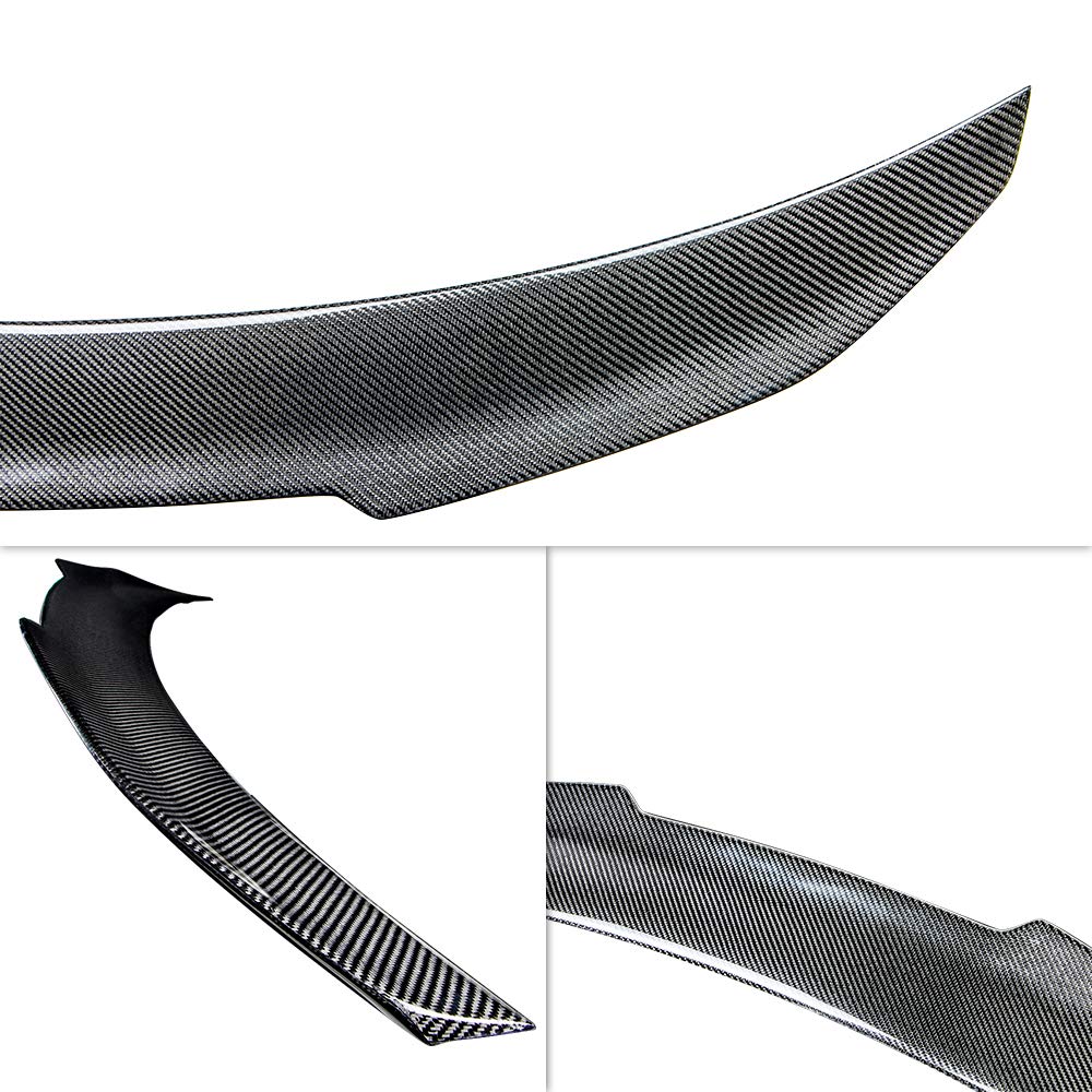 AeroBon Real Carbon Fiber Trunk Spoiler for 2013-2020 Audi A3 S3 RS3 8V Sedan (H Style) - High Performance Rear Wing Spoiler - Enhances Aerodynamics & Sporty Look for Street Racing & Car Shows