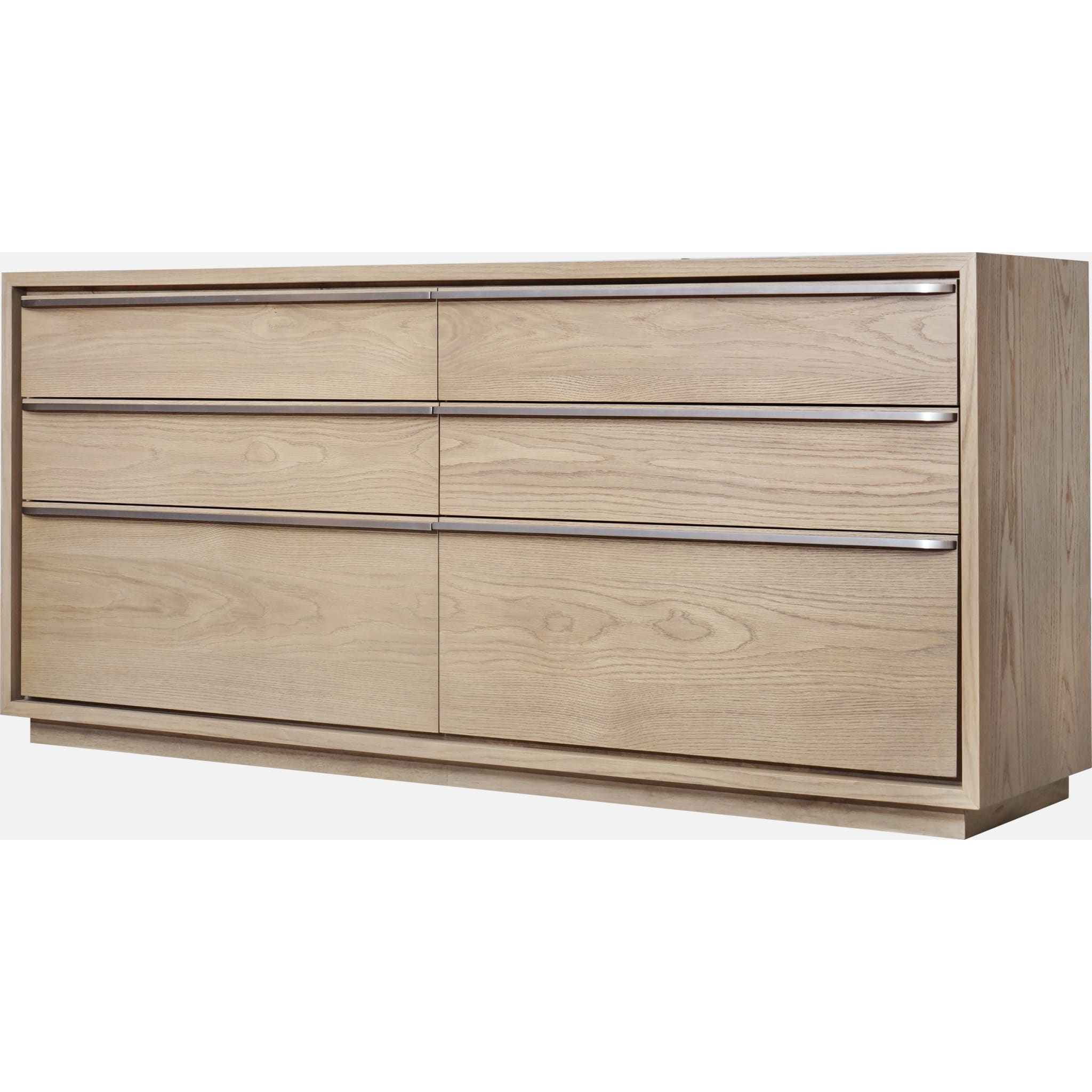 Coastal Modern 6-Drawer Dresser in Bisque - Stylish Storage Solution for Bedroom, Living Room & Office Organization