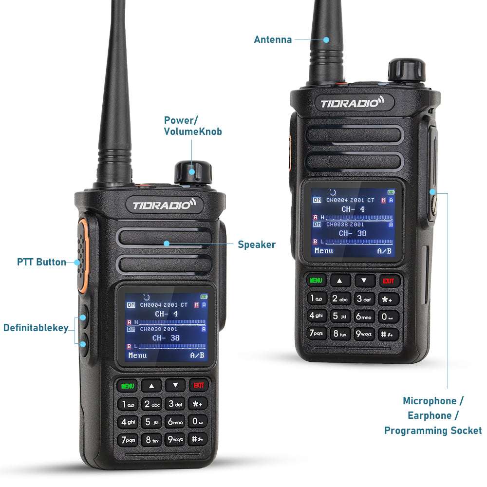 TD DP738 10W DMR Digital/Analog Two-Way Radio with GPS - Long Range Handheld Walkie Talkie for Outdoor Adventures, Construction Sites & Emergency Communication