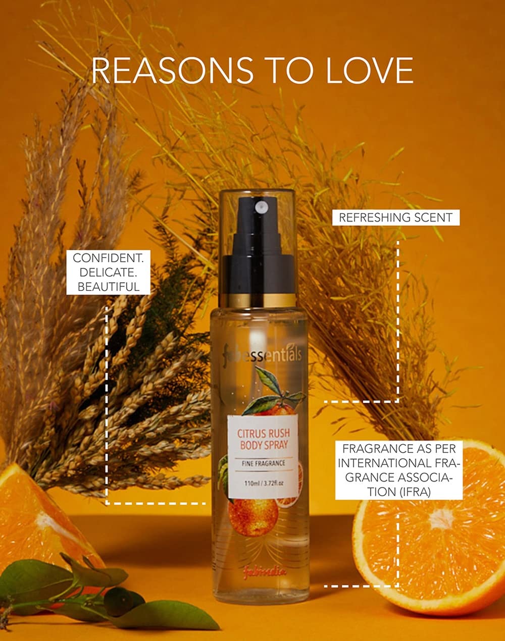 Fabessentials Citrus Rush Body Spray - 110ml Refreshing & Energizing Unisex Fragrance for All-Day Freshness | Daily Deodorant & Skin Rejuvenation | Perfect for Gym, Office & Outdoor Activities
