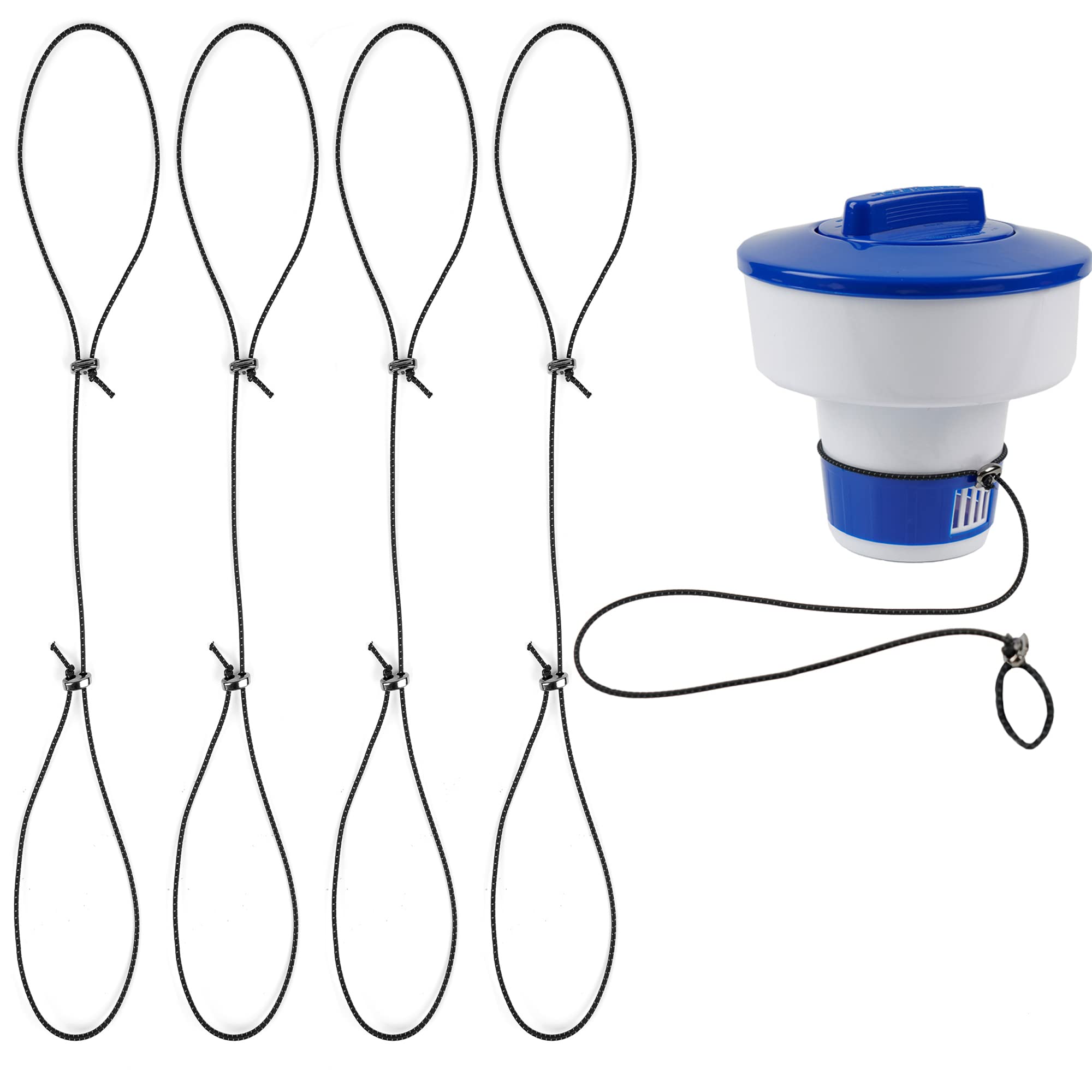 6-Pack Pool Chlorine Floater Leashes - Secure Floating Chlorine Dispenser to Pool Vacuum Hose | Prevents Collision Damage | Ideal for Inground & Above Ground Pools, Hot Tubs & Spas