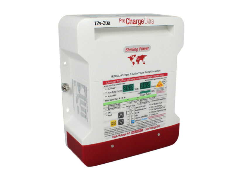 Sterling Power Pro Charge Ultra 12V 20A Marine Battery Charger - 3 Bank Waterproof Boat Battery Charger for Fishing Boats, Yachts, and RVs | Fast Charging & Corrosion Resistant