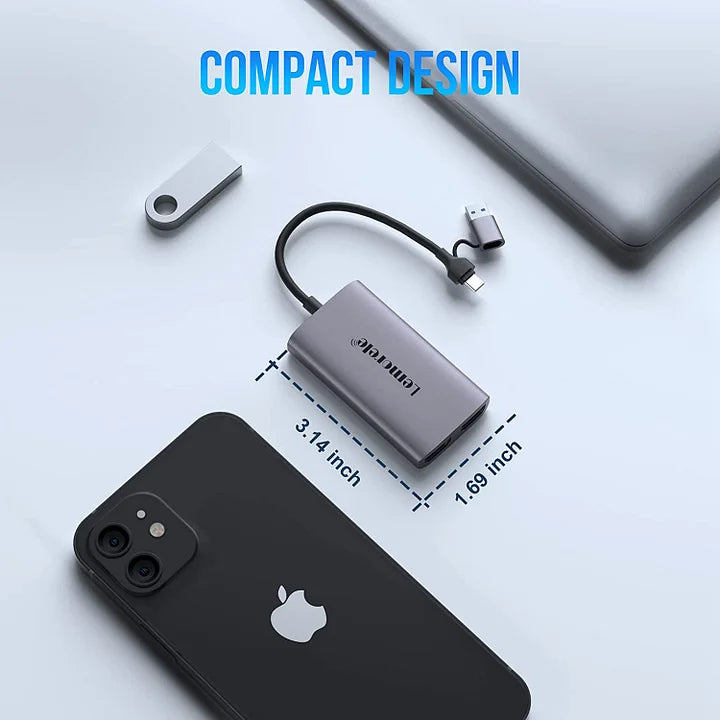 LEMORELE™ AC02L 4K HDMI Video Capture Card - USB C & USB 3.0 Compatible for Live Streaming, Gaming, Video Recording (Perfect for Twitch, YouTube, OBS)