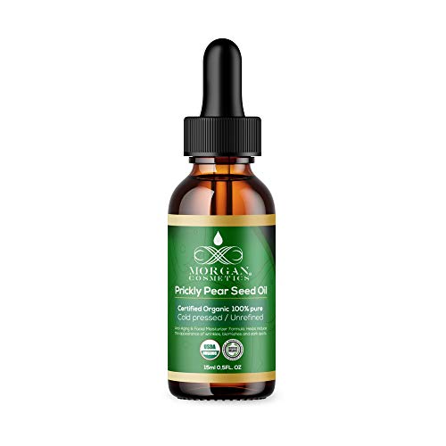 Organic Prickly Pear Seed Oil for Face & Hair - Natural Anti-Wrinkle Facial Night Serum & Moisturizer for Dry Skin | 0.5 Oz | Perfect for Nighttime Skincare Routine & Hair Treatment