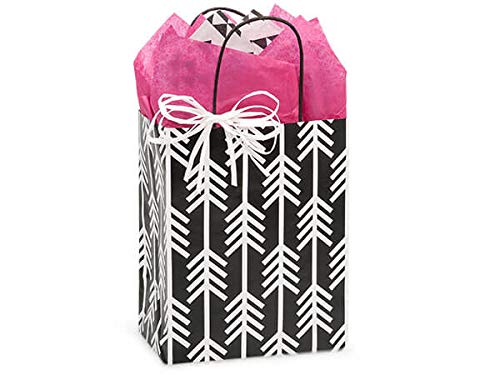 Set of 6 Eco-Friendly Kinetic Ink Paper Shopping Bags (3 Sizes) with Tissue Paper - 100% Recyclable & Made in USA | Perfect for Retail Stores, Gift Packaging & Boutique Shopping