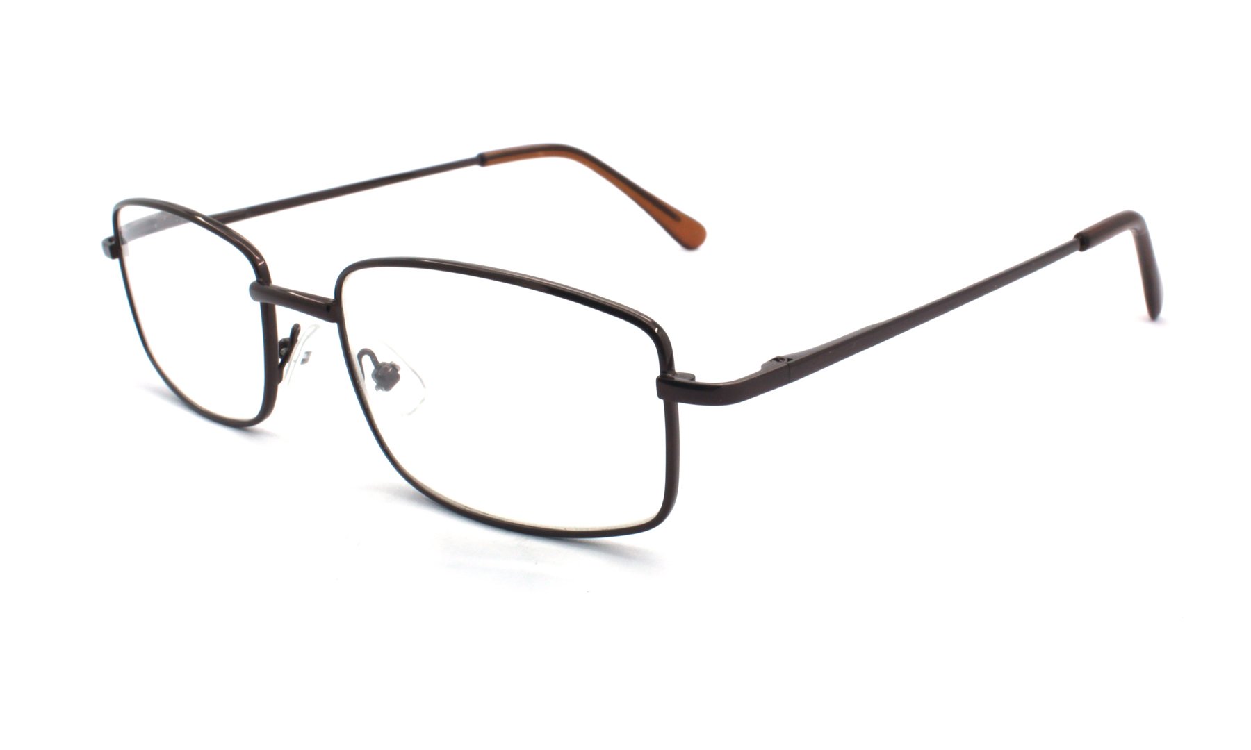 Extra Wide Rectangular Metal Reading Glasses for Men and Women - Lightweight Blue Light Blocking Readers for Office, Reading & Computer Work