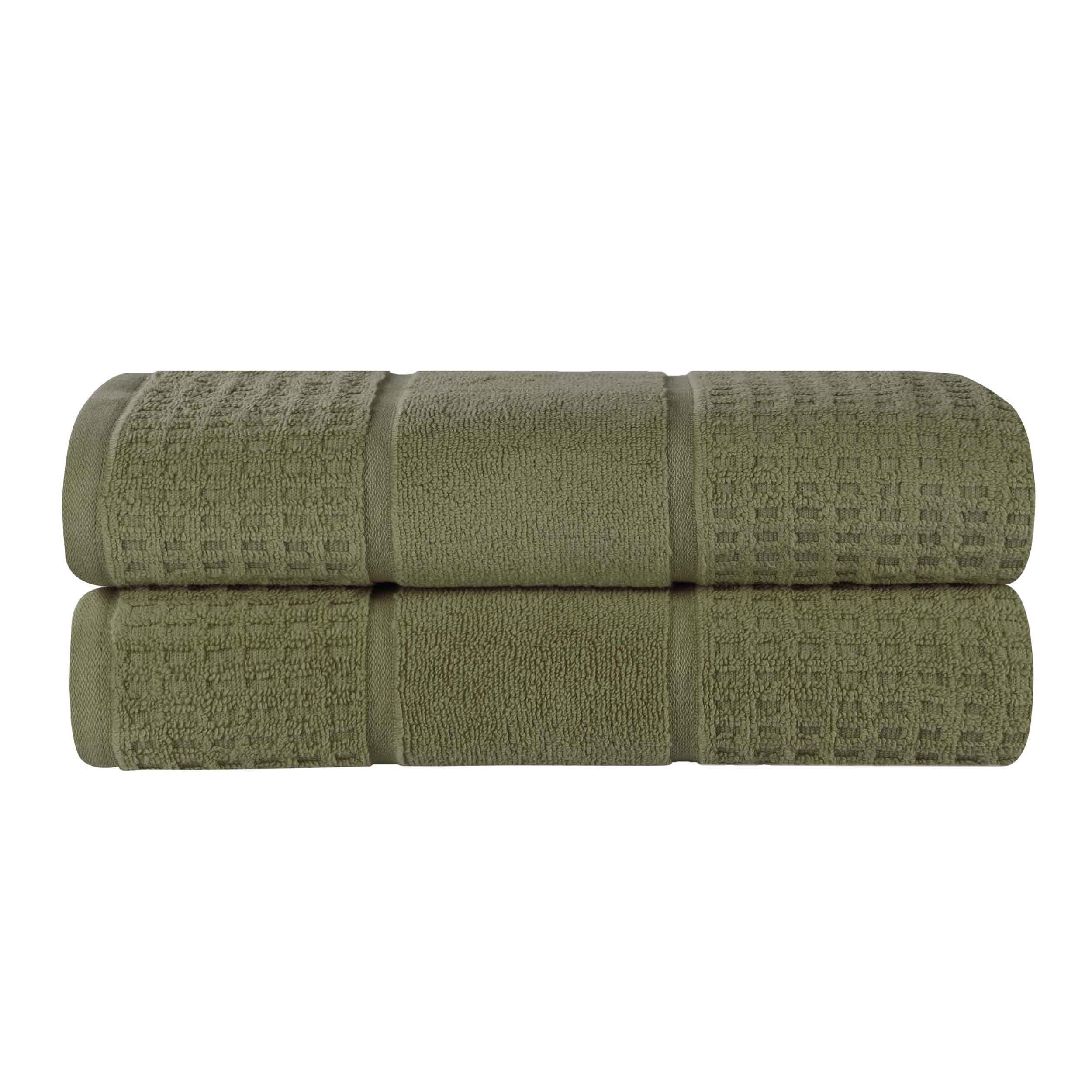 Premium Zero Twist Cotton Waffle Honeycomb Bath Towel Set of 2 - Ultra Soft & Highly Absorbent - Perfect for Spa, Bathroom & Luxury Home Use