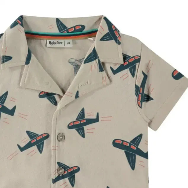Babyface Polo Shirt with Airplane Print - Soft Cotton Boys' Casual Top for School, Playdates & Everyday Wear
