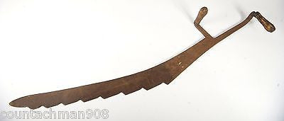 36 Inch Hay and Ice Saw with Wooden Handles - Vintage Farm Tool for Cutting Hay, Ice Blocks, and Outdoor Use