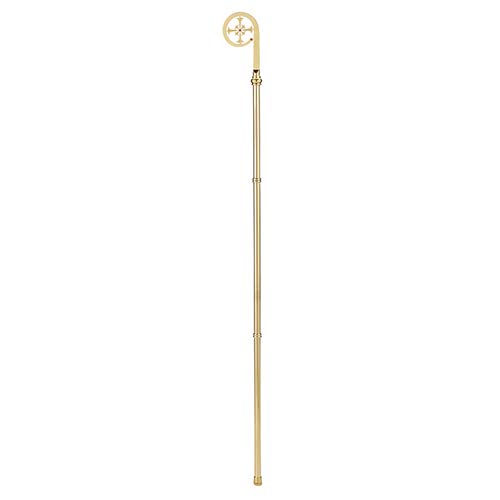 Christian Bishop Crozier Staff with Jeweled Cross & Protective Case - Elegant Religious Ceremony Accessory for Church Services, Processions & Liturgical Events