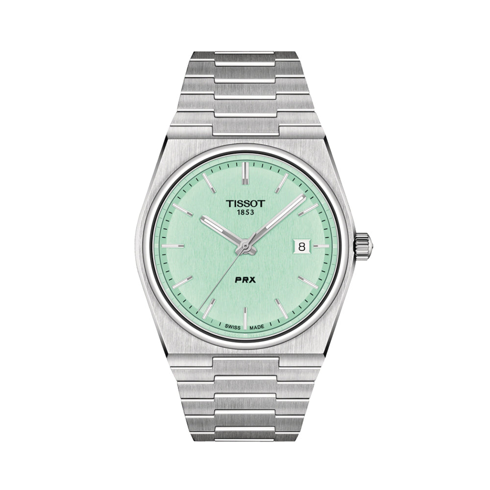 Tissot PRX Quartz 40mm Watch with Mint Green Dial & Stainless Steel Bracelet - Perfect for Business, Casual Wear & Everyday Use