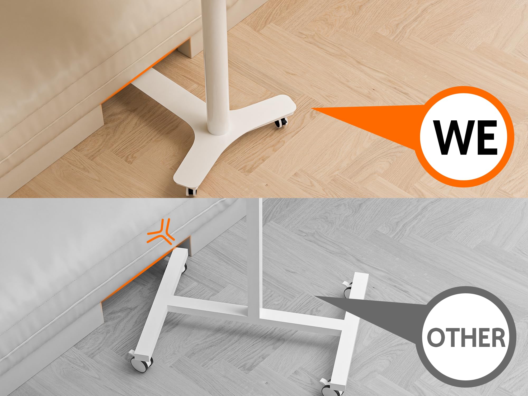 Adjustable Height Rolling Desk with Drawer & Wheels - Portable Standing Desk for Home Office, Mobile Computer Laptop Cart, Medical Overbed Table - Oak Finish | Perfect for Small Spaces, Work from Home & Hospital Use