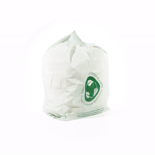 Eco-Friendly Green Plastic T-Shirt Bags - 1/6 Size, 12