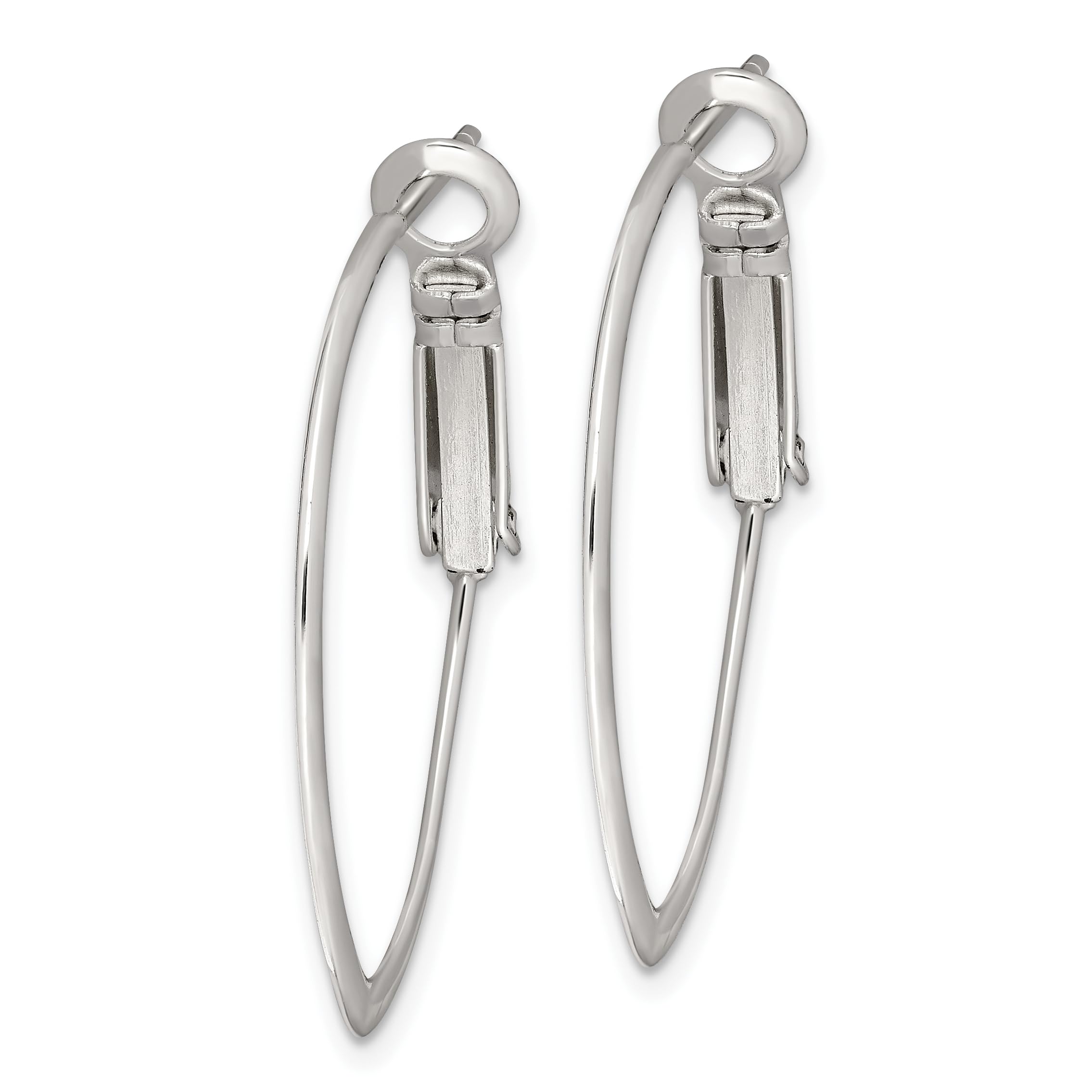 Sterling Silver Polished Hoop Earrings for Women - 925 Silver Classic Round Hoop Earrings - Elegant Everyday Jewelry for Casual & Formal Occasions