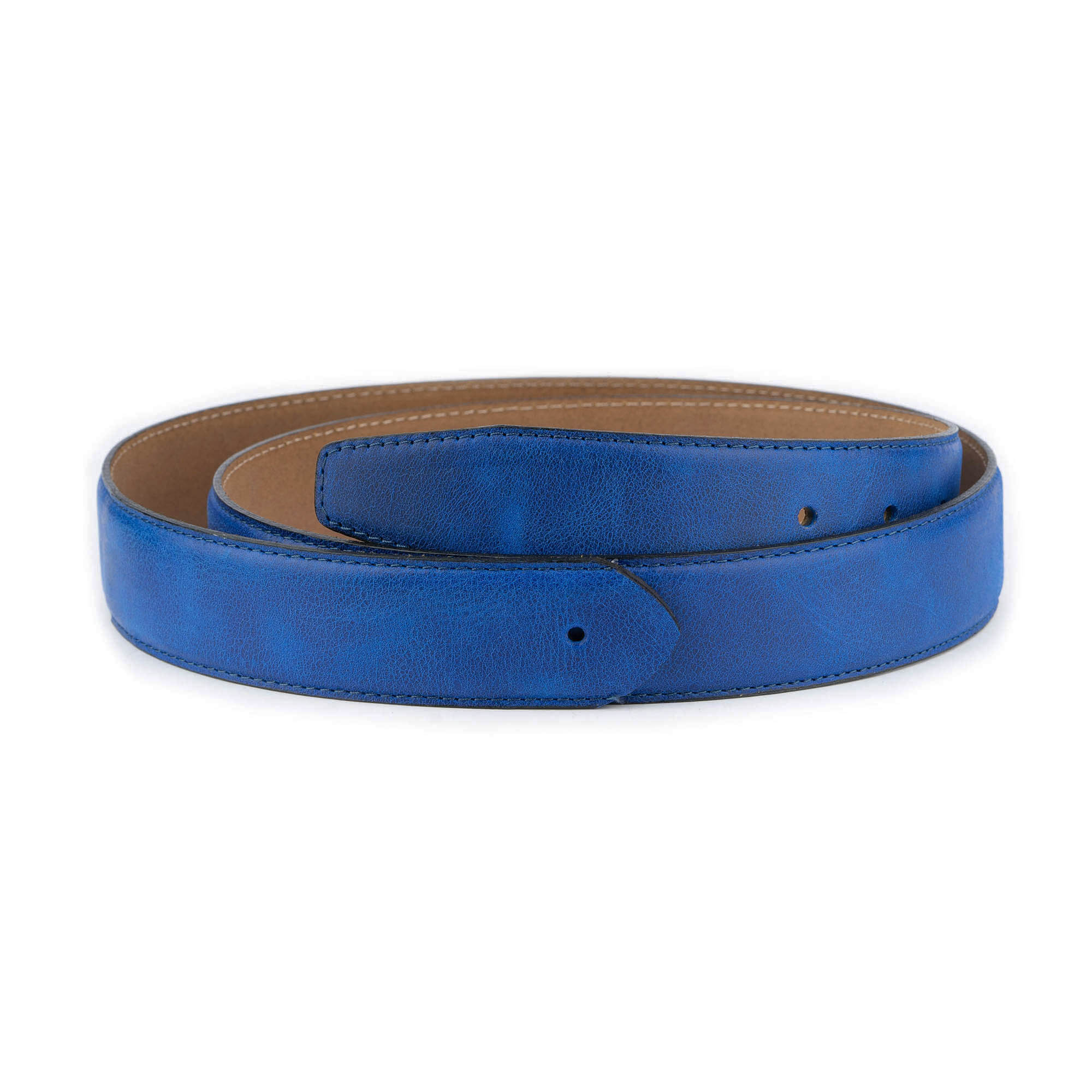 Royal Blue Genuine Leather Belt Strap for Men - Replacement Strap Compatible with Montblanc Buckles - Premium Dress Belt for Business, Office & Formal Occasions