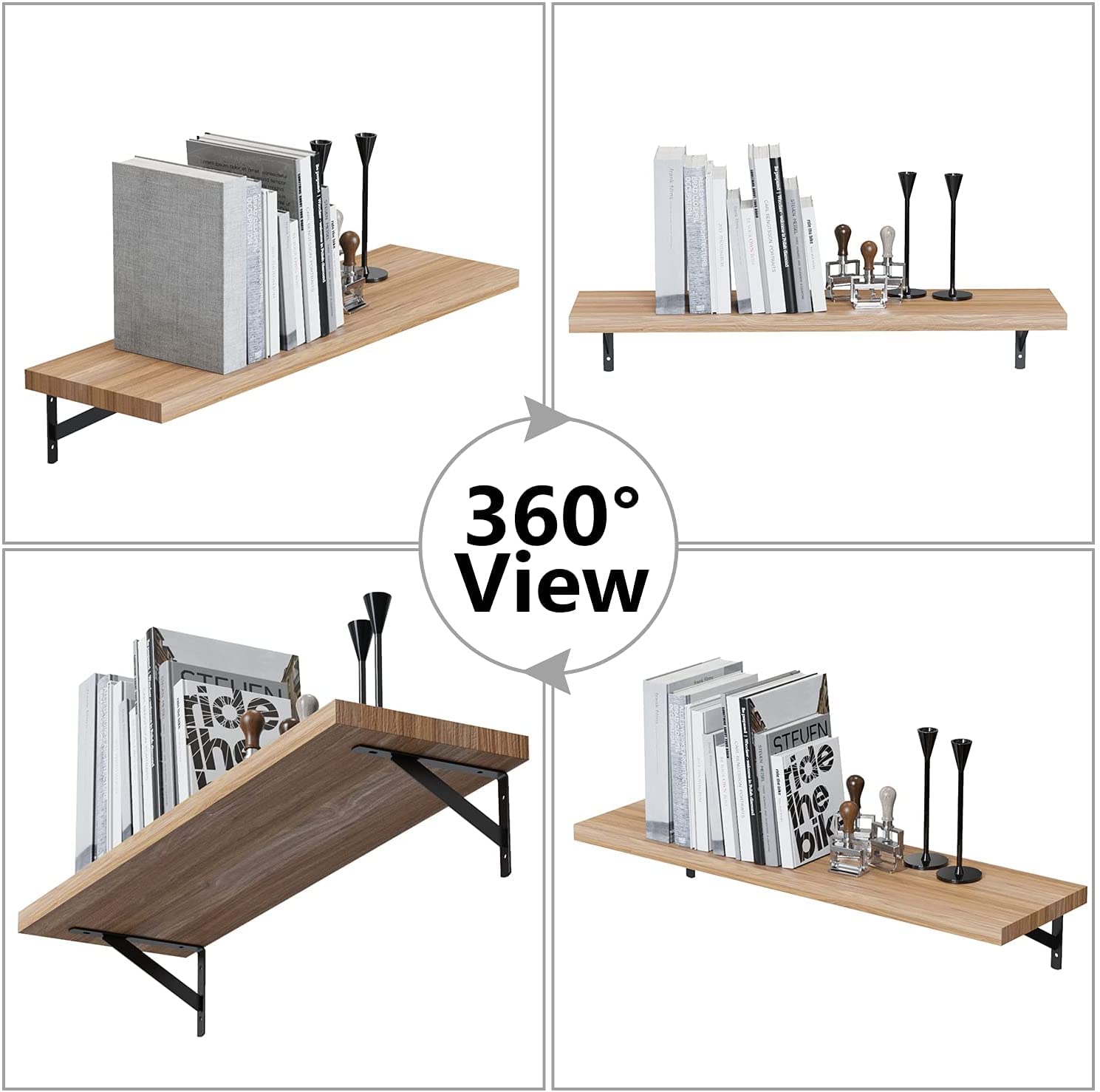 6 Inch Heavy Duty Shelf Brackets - 4 Pack White L Brackets for Floating Shelves, 90 Degree Metal Triangle Supports with Screws - Perfect for DIY Home Office, Kitchen, Bathroom & Garage Storage Solutions