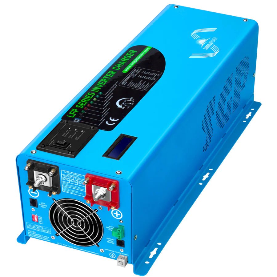 SunGoldPower 4000W 24V Pure Sine Wave Power Inverter with Built-in Charger - Perfect for RVs, Boats, Off-Grid Solar Systems & Emergency Backup Power
