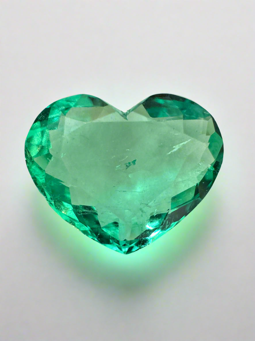 2.91 Carat 9x12mm Natural Colombian Emerald Heart Cut Loose Gemstone - Vivid Green Glowing Stone for Jewelry Making, Engagement Rings & Unique Gifts