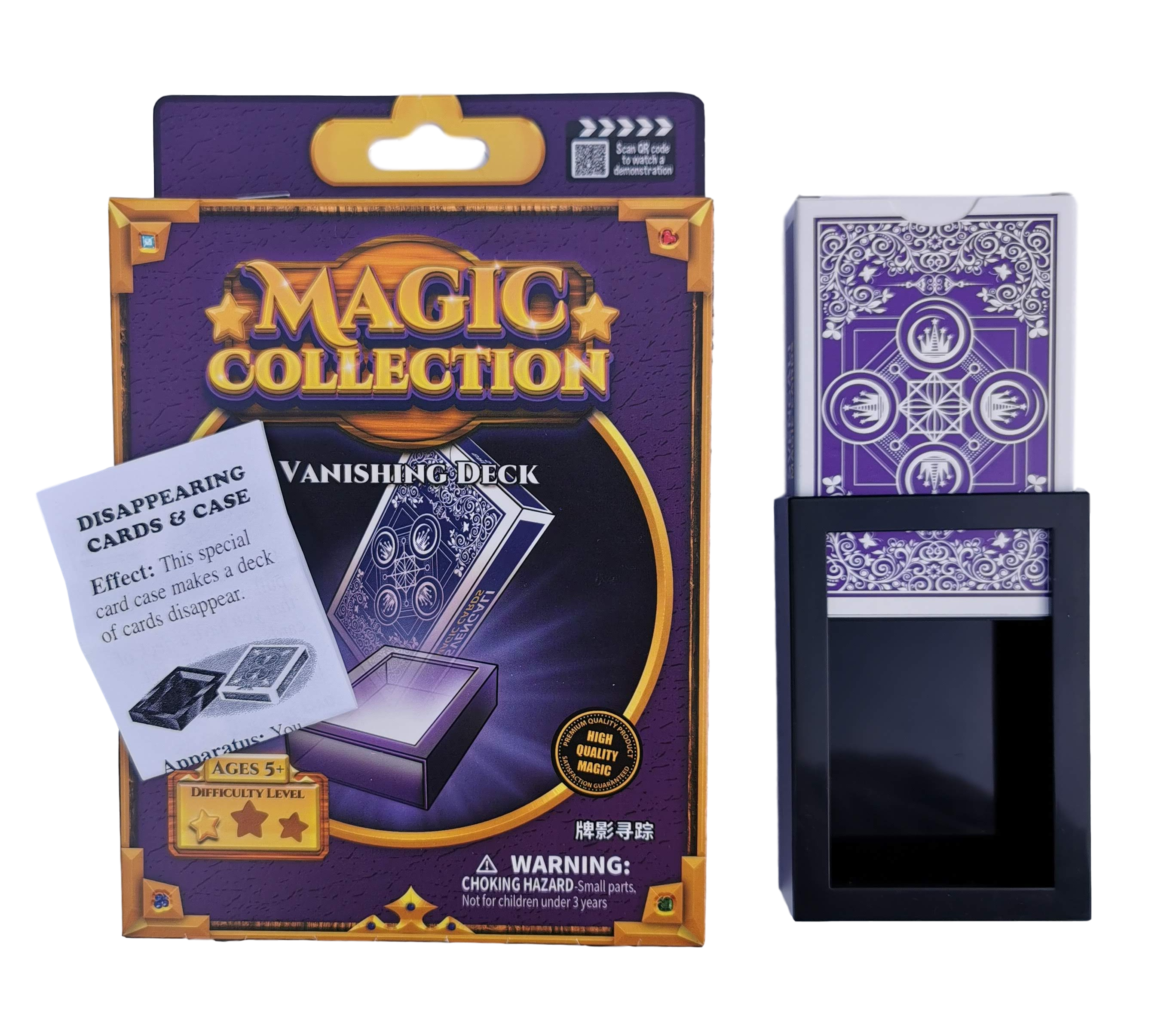 Professional Vanishing Card Deck Magic Trick Set - Perfect for Close-Up Magic, Street Performances & Party Entertainment