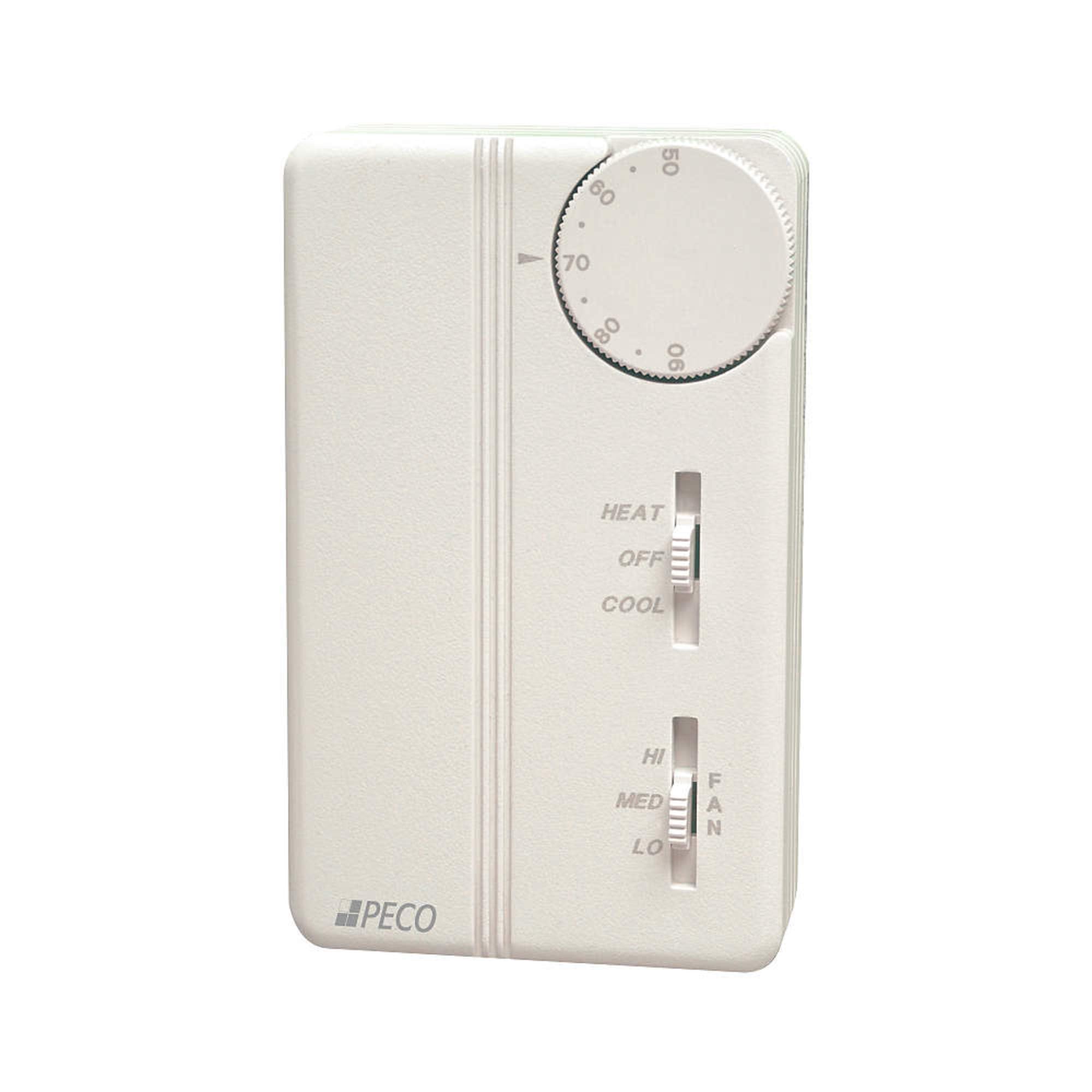 PECO TA167-007 Electronic Analog Fan Coil Thermostat - HVAC Temperature Control for Home & Office Use