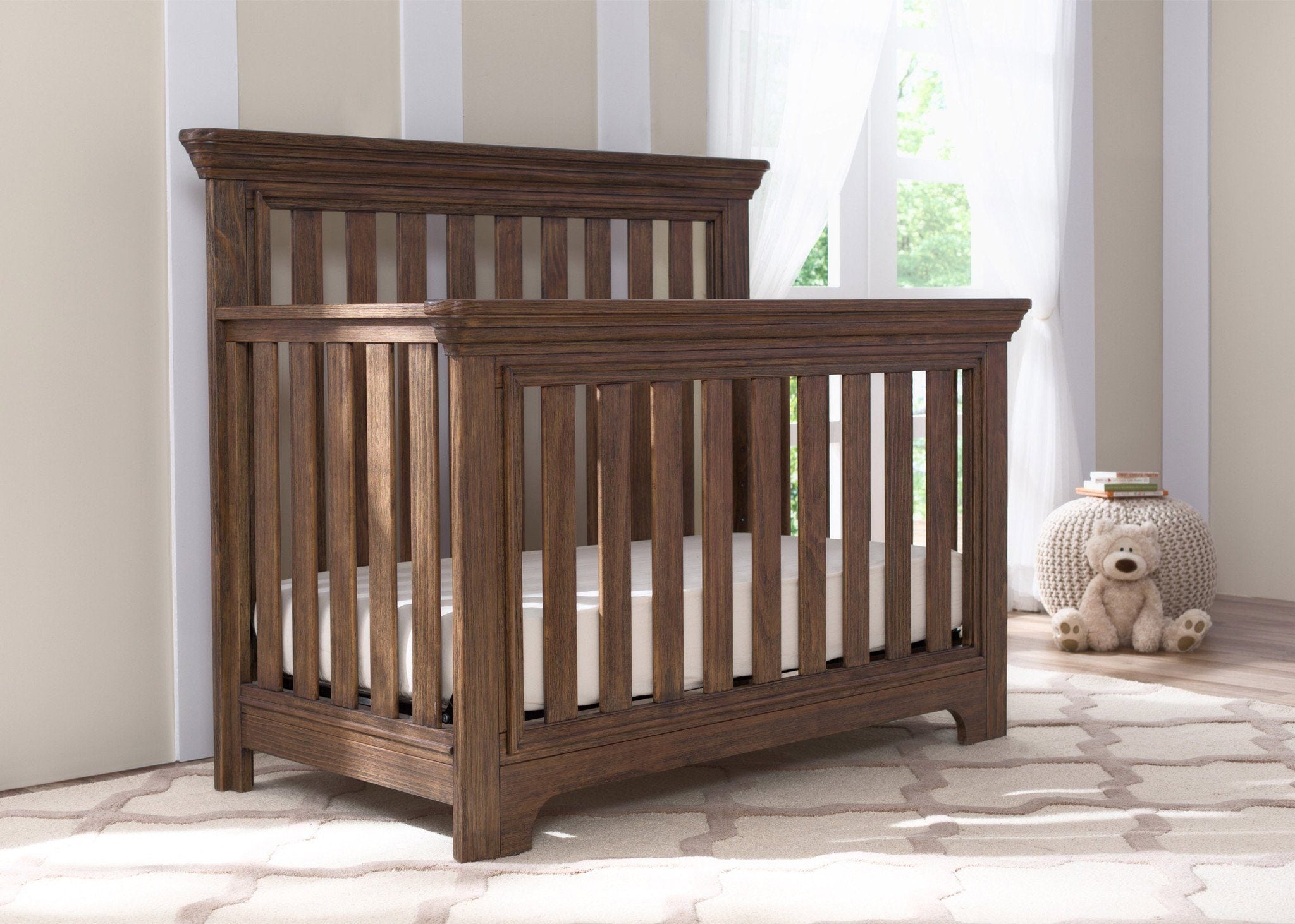 Langley 4-in-1 Convertible Baby Crib - Toddler Bed, Daybed & Full-Size Bed - Safe Nursery Furniture for Newborns to Teens - Perfect for Bedrooms, Daycare & Guest Rooms